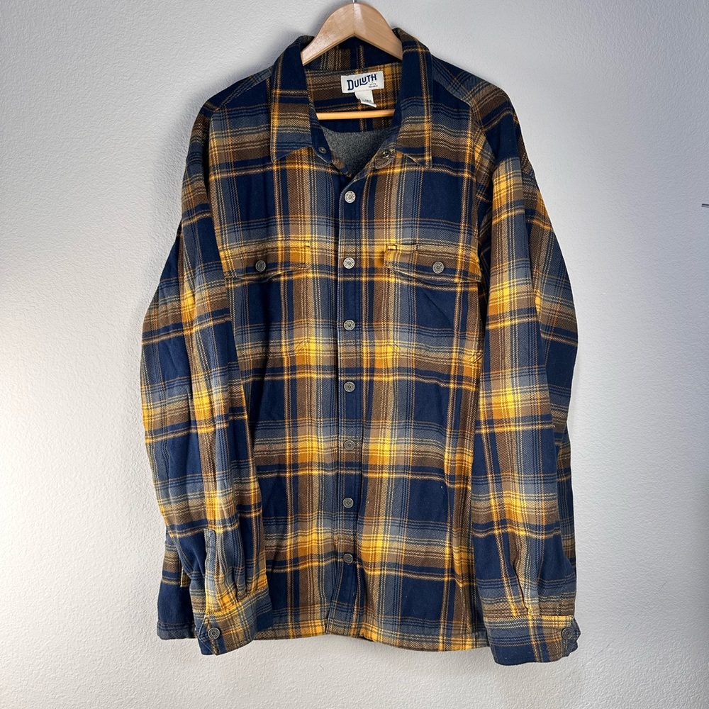 Duluth Trading Co. Flapjack Fleece Lined Relaxed Fit Shirt Jacket Sz XXL T